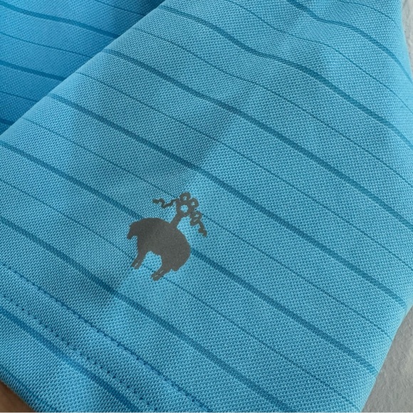 NWOT Brooks Brothers Boys Medium Polo Shirt Performance Blue Striped - Picture 5 of 5